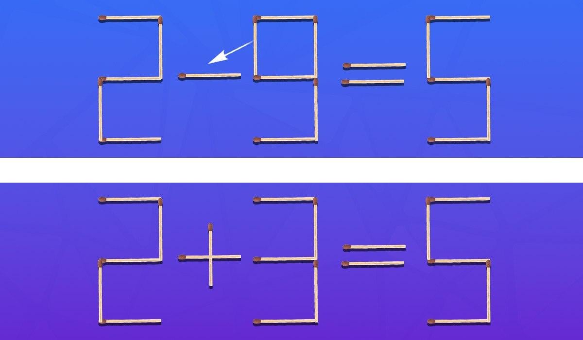 Vilken tändsticka måste flyttas för att likheten ska bli sann: ett snabbt IQ-test