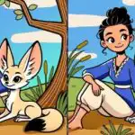 IQ-test: hitta 3 skillnader mellan bilden av flickan och räven