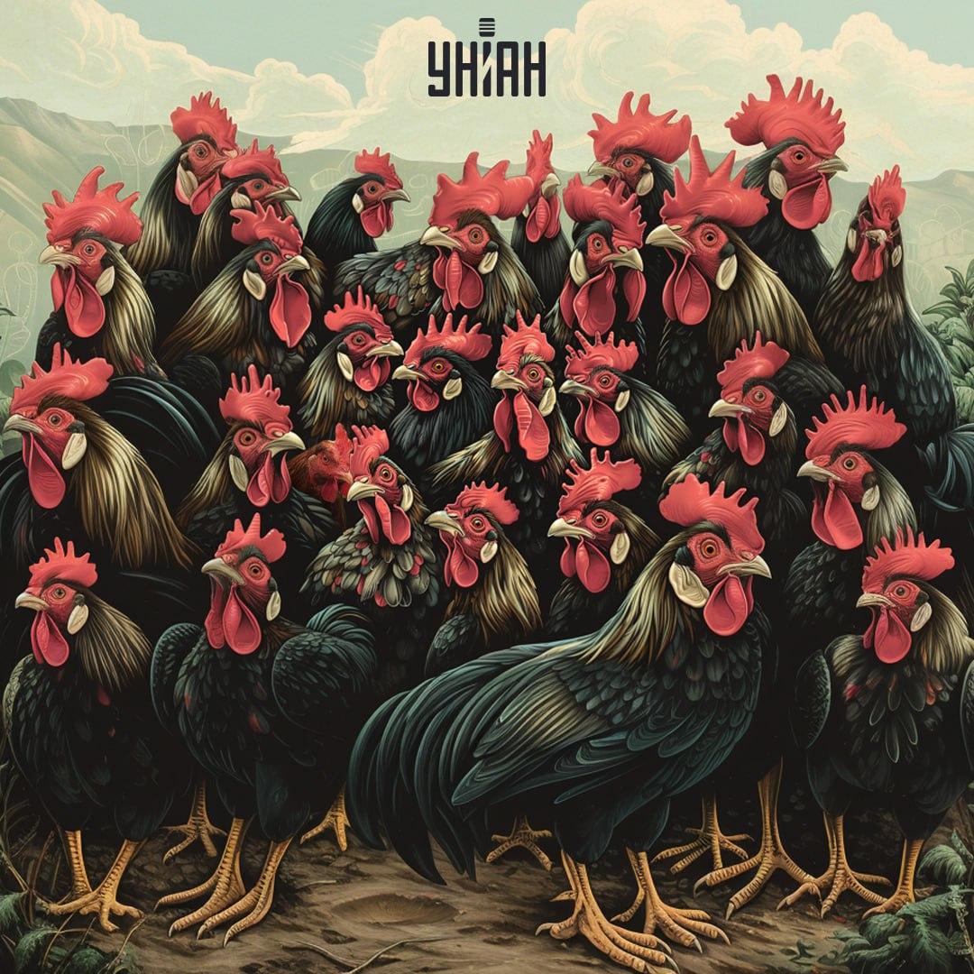 Hitta kycklingen på det visuella pusslet i tid / Moje collage